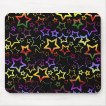 Rainbow and Black Stars Pattern Mouse Pads