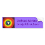 Rainbow and Cross Salvation bumper stickers