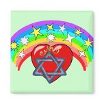 Rainbow and Jewish Stars magnets