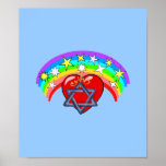 Rainbow and Jewish Stars Poster