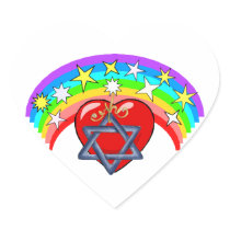 Rainbow and Jewish Stars Sticker
