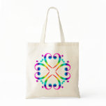 Rainbow Bass Clef Cluster Canvas Bags