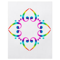 Rainbow Bass Clef Flower
