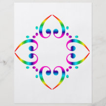 Rainbow Bass Clef Flower Personalised Flyer