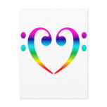 Rainbow Bass Clef Heart