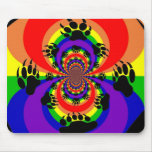 Rainbow Bear Paw Polar Inversion Mouse Pad