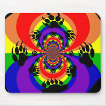 Rainbow Bear Paw Polar Inversion Mouse Pad