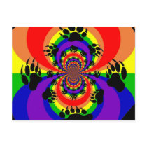 Rainbow Bear Paw Polar Inversion Post Card