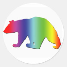 Rainbow Bear Round Stickers