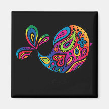 Rainbow Bird Black Magnet
