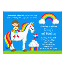 Rainbow Birthday Party Invitation