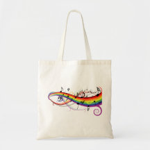 Rainbow Black Musical Notes Bag