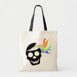 Rainbow Black Skull Totebags
