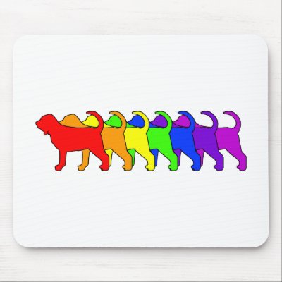 Rainbow Bloodhound Mouse Pad by dogwiregifts