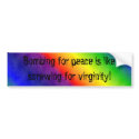 rainbow, Bombing for peace is like screwing for... bumper stickers