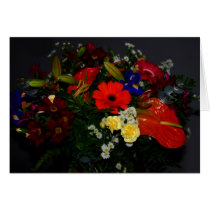 Rainbow bouquet of flowers card