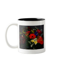 Rainbow bouquet of flowers mugs
