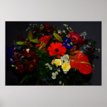 Rainbow bouquet of flowers posters