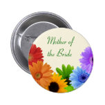 Rainbow Bouquet Wedding Bridal Party Buttons