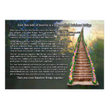 Rainbow Bridge Pet Loss Sympathy Card Custom Announcements