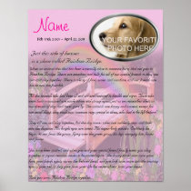 Rainbow Bridge Pet Memorial - Pink