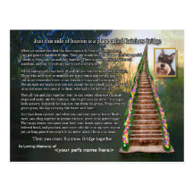 Rainbow Bridge Poem Pet Loss Sympathy Card Post Cards