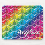 Rainbow Butterflies 80s style mouse pad