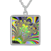 Rainbow Butterfly Bouquet Fractal Pendants