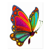 Rainbow Butterfly Postcards