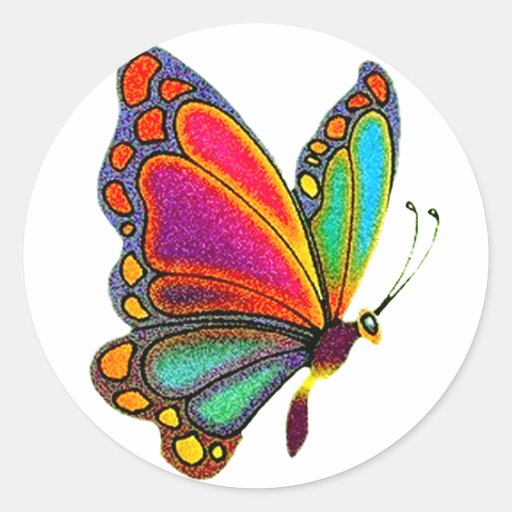 Rainbow Butterfly Stickers