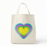Rainbow Candy Heart Organic Grocery Tote Bag