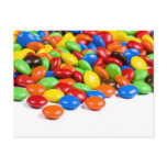 Rainbow candy postcard