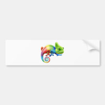 Rainbow chameleon bumper stickers