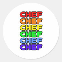 Rainbow Chef Round Stickers