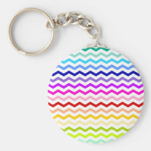 Rainbow chevron key chain