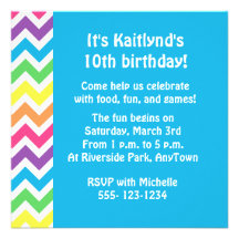 Rainbow Chevron Personalized Announcements