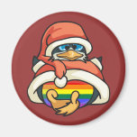 Rainbow Christmas Penguin Fridge Magnets