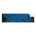 Rainbow Circles Layout over Blue Metal bumper stickers