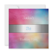 Rainbow Clouds Silver Trim 21st Birthday Party