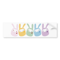 Rainbow Coloured Gumdrop Bunnies Bumper Stickers