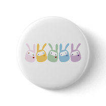 Rainbow Coloured Gumdrop Bunnies Button