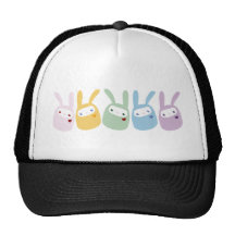 Rainbow Coloured Gumdrop Bunnies Mesh Hat