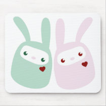 Rainbow Coloured Gumdrop Bunnies Mousemats