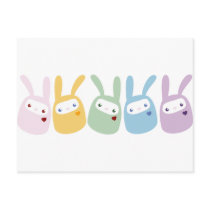 Rainbow Coloured Gumdrop Bunnies Post Card