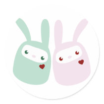 Rainbow Coloured Gumdrop Bunnies Sticker