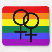 Rainbow Coloured Lesbian Pride Flag Mousepad