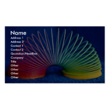 Rainbow-coloured slinky toy business card templates