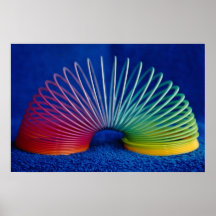 Rainbow-coloured slinky toy print