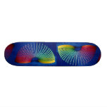 Rainbow-coloured slinky toy skate decks