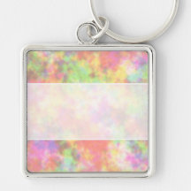 Rainbow Colours. Pretty, Colourful Clouds. Keychain